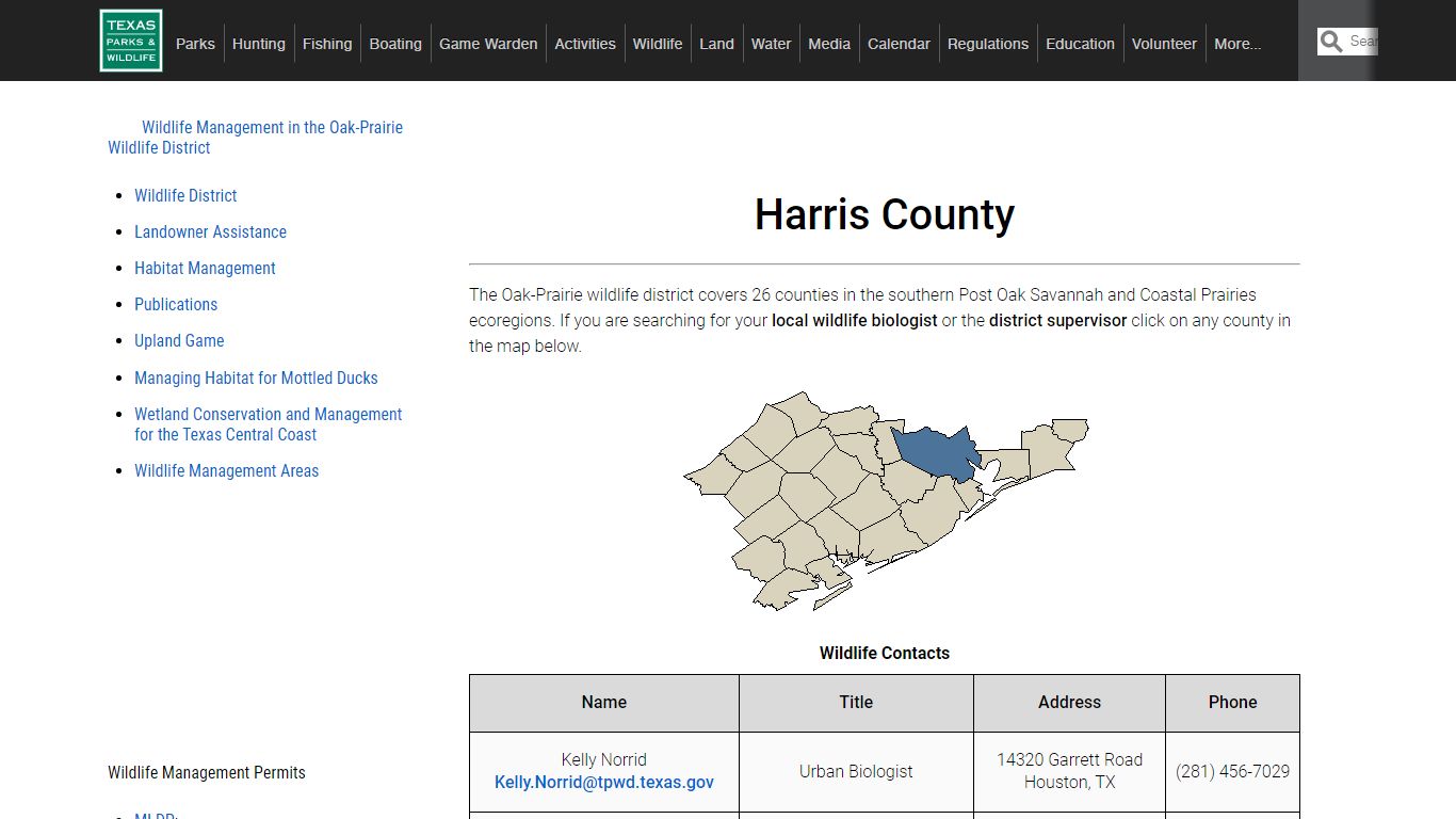 TPWD: Harris County - Texas